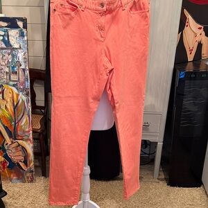 Vibrant Coral Straight Leg Jeans for Women